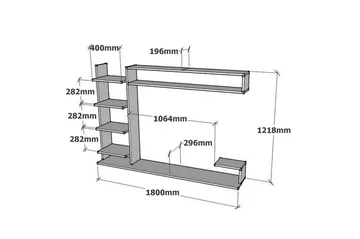 Rinorea Tv-möbelset 180x121,8 cm - Blå - Möbler - Vardagsrum - Tv-möbler & mediamöbler - Tv-möbelset