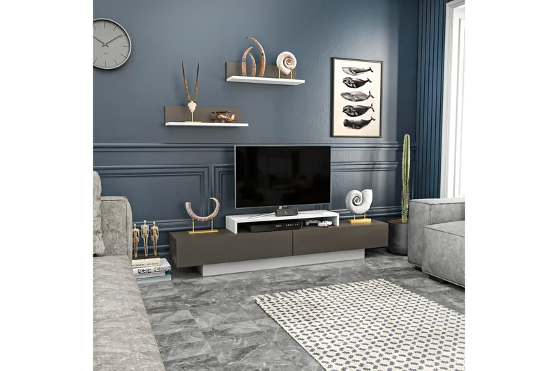 Rinorea Tv-möbelset 180x40 cm, Vit