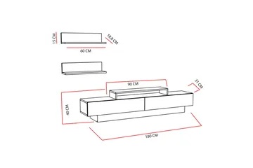 Rinorea Tv-möbelset 180x40 cm - Vit - Möbler - Vardagsrum - Tv-möbler & mediamöbler - Tv-möbelset