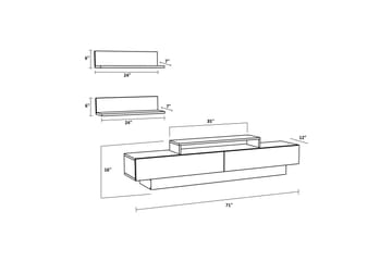 Rinorea Tv-möbelset 180x40 cm - Vit - Möbler - Vardagsrum - Tv-möbler & mediamöbler - Tv-möbelset