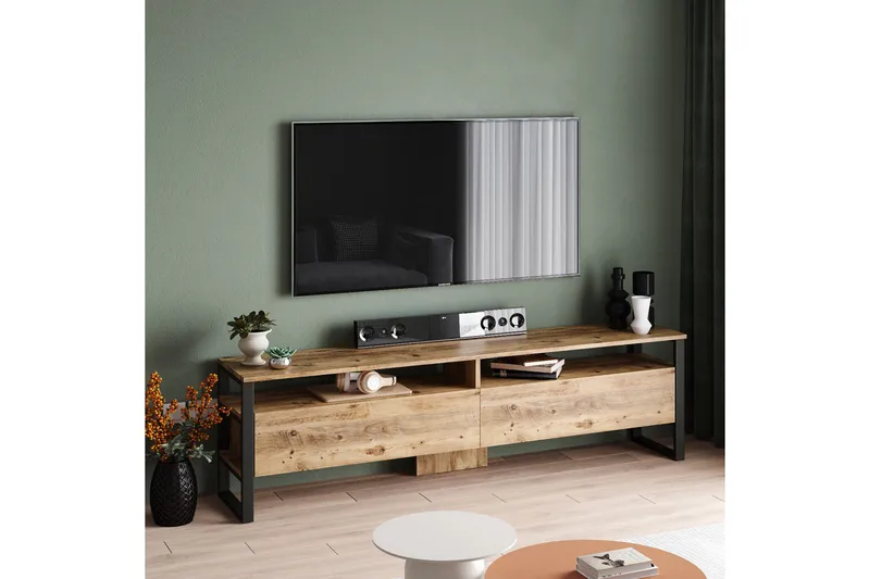 Rinorea Tv-möbelset 180x56 cm - Grön - Möbler - Vardagsrum - Tv-möbler & mediamöbler - Tv-möbelset
