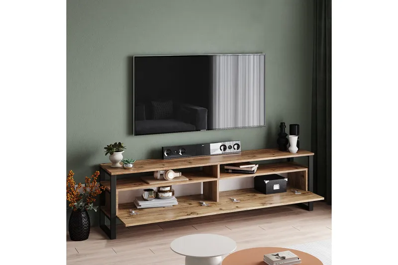 Rinorea Tv-möbelset 180x56 cm - Grön - Möbler - Vardagsrum - Tv-möbler & mediamöbler - Tv-möbelset