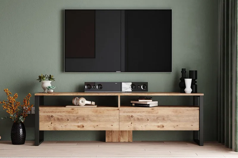 Rinorea Tv-möbelset 180x56 cm - Grön - Möbler - Vardagsrum - Tv-möbler & mediamöbler - Tv-möbelset