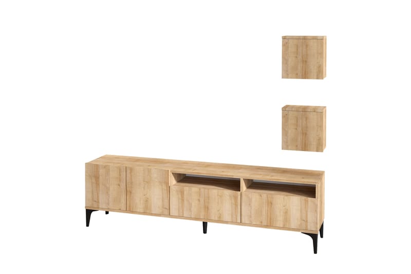 RUGACA Tv-möbelset 180 cm Natur/Svart - Möbler - Vardagsrum - Tv-möbler & mediamöbler - Tv-möbelset