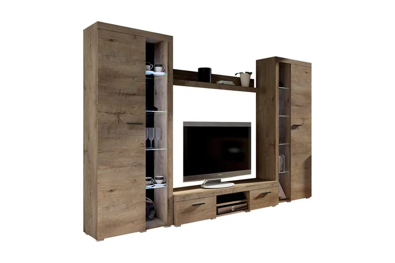 Rumba TV-möbelset 300x34x190 cm - Beige/Brun - Möbler - Vardagsrum - Tv-möbler & mediamöbler - Tv-möbelset