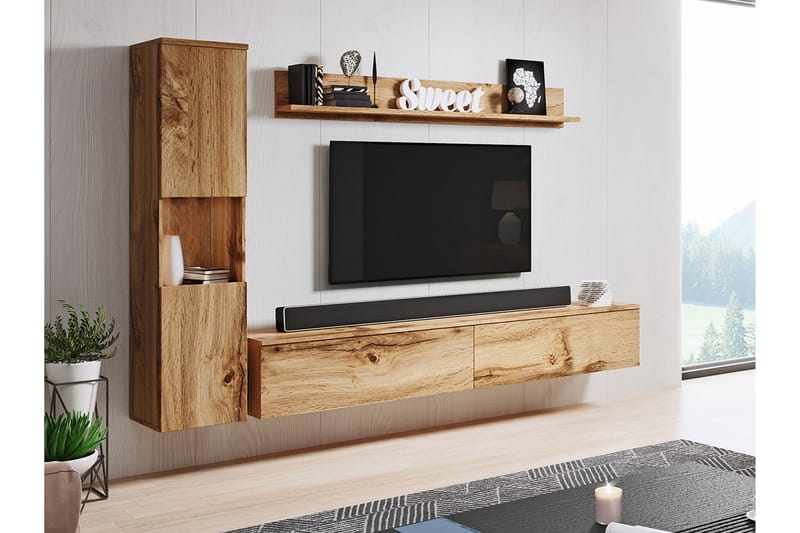 Sadahiko Tv-möbelset Trä - Natur - Möbler - Vardagsrum - Tv-möbler & mediamöbler - Tv-möbelset