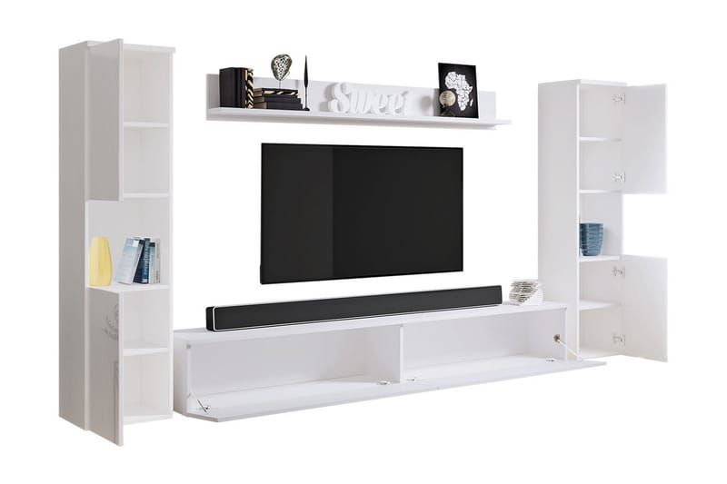 Sadahiro Tv-möbelset Vit högglans - Vit - Möbler - Vardagsrum - Tv-möbler & mediamöbler - Tv-möbelset