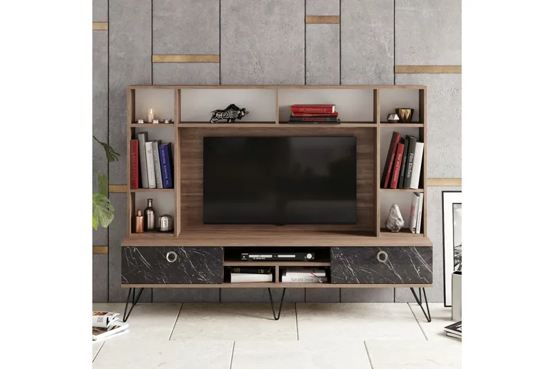 Sincerely TV-Möbelset 180 cm - Valnöt|Svart - Möbler - Vardagsrum - Tv-möbler & mediamöbler - Tv-möbelset