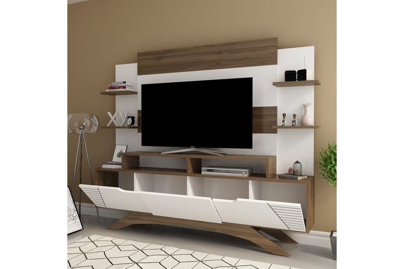 STENHESTRA TV-Möbelset 149 cm Brun/Vit - Brun/Vit - Möbler - Vardagsrum - Tv-möbler & mediamöbler - Tv-möbelset