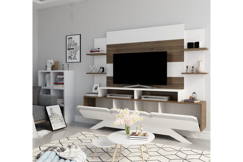 STENHESTRA TV-Möbelset 149 cm Brun/Vit - Vit/Brun - Möbler - Vardagsrum - Tv-möbler & mediamöbler - Tv-möbelset