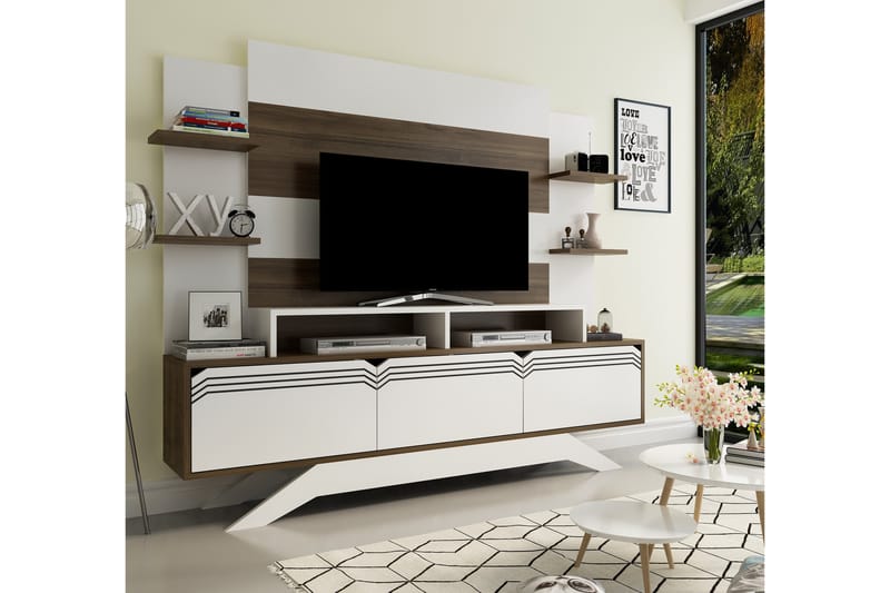 STENHESTRA TV-Möbelset 149 cm Brun/Vit - Vit/Brun - Möbler - Vardagsrum - Tv-möbler & mediamöbler - Tv-möbelset
