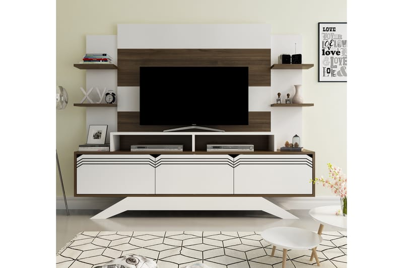 STENHESTRA TV-Möbelset 149 cm Brun/Vit - Vit/Brun - Möbler - Vardagsrum - Tv-möbler & mediamöbler - Tv-möbelset