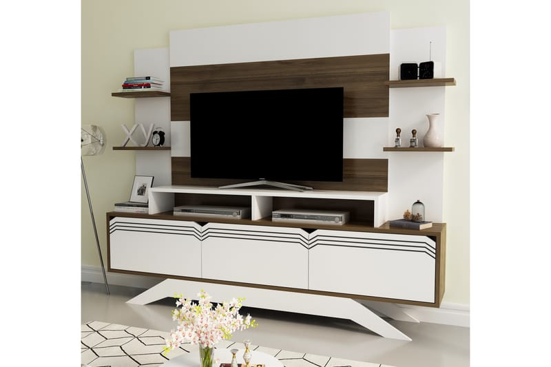 STENHESTRA TV-Möbelset 149 cm Brun/Vit - Vit/Brun - Möbler - Vardagsrum - Tv-möbler & mediamöbler - Tv-möbelset