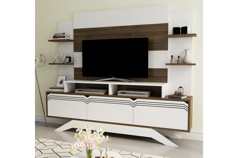 STENHESTRA TV-Möbelset 149 cm Brun/Vit - Vit/Brun - Tv-möbelset