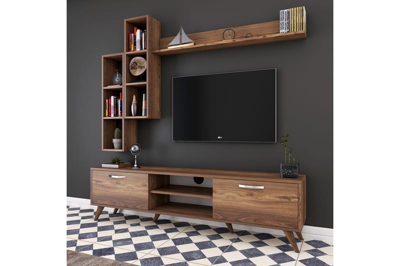 STIMMERBO TV-Möbelset 180 cm Brun - Möbler - Vardagsrum - Tv-möbler & mediamöbler - Tv-möbelset