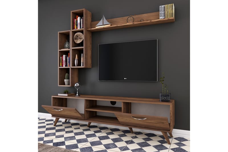 STIMMERBO TV-Möbelset 180 cm Brun - Möbler - Vardagsrum - Tv-möbler & mediamöbler - Tv-möbelset