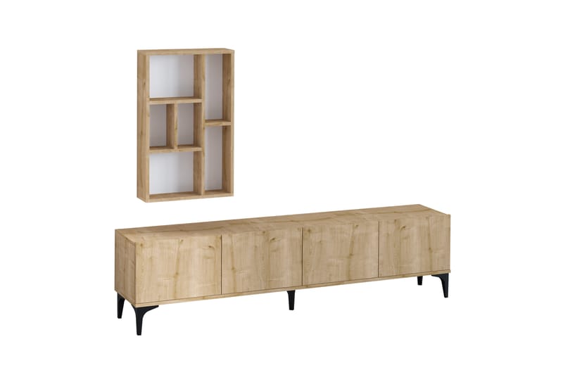 SUMBER Tv-möbelset 180 cm Blå/Natur/Svart - Möbler - Vardagsrum - Tv-möbler & mediamöbler - Tv-möbelset