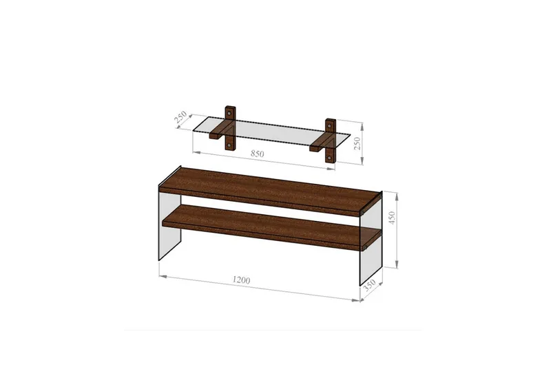 Teenie TV-Möbelset 45 cm - Valnöt - Möbler - Vardagsrum - Tv-möbler & mediamöbler - Tv-möbelset