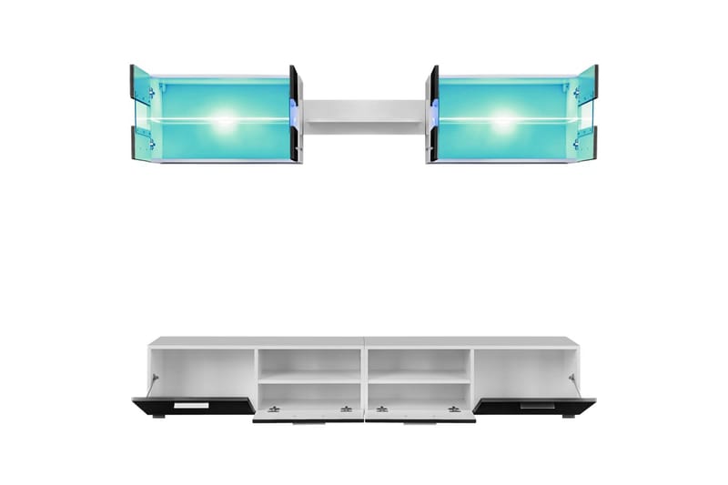 Tessitore TV-möbelset LED-belysning 5 Delar - Svart - Möbler - Vardagsrum - Tv-möbler & mediamöbler - Tv-möbelset