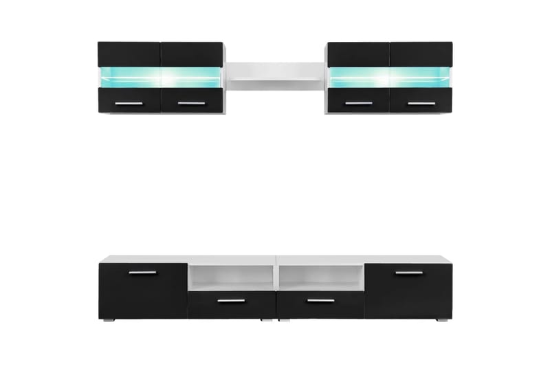 Tessitore TV-möbelset LED-belysning 5 Delar - Svart - Möbler - Vardagsrum - Tv-möbler & mediamöbler - Tv-möbelset