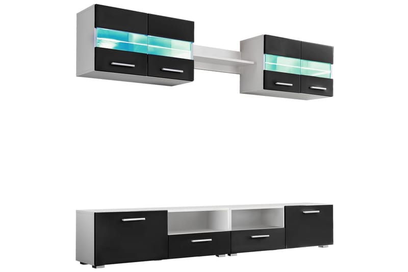 Tessitore TV-möbelset LED-belysning 5 Delar - Svart - Möbler - Vardagsrum - Tv-möbler & mediamöbler - Tv-möbelset