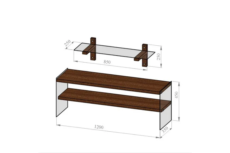 Tomassoni TV-Möbelset 45 cm - Valnöt - Möbler - Vardagsrum - Tv-möbler & mediamöbler - Tv-möbelset