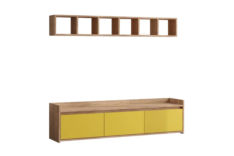 TV-möbelset 35x150 cm - Natur/Gul - Möbler - Vardagsrum - Tv-möbler & mediamöbler - Tv-möbelset