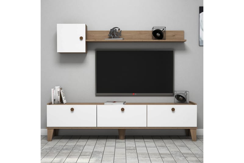 TV-MÖBELSET 35x178 cm Natur/Vit - Möbler - Vardagsrum - Tv-möbler & mediamöbler - Tv-möbelset