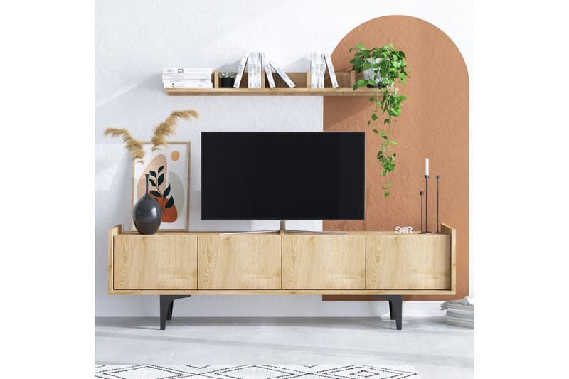 UKHAND Tv-möbelset 150x57 cm Blå - Tv-möbelset