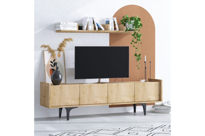 UKHAND Tv-möbelset 150x57 cm Blå - Tv-möbelset