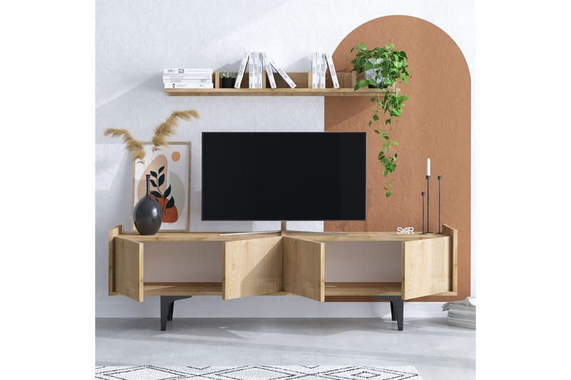 UKHAND Tv-möbelset 150x57 cm Blå - Tv-möbelset