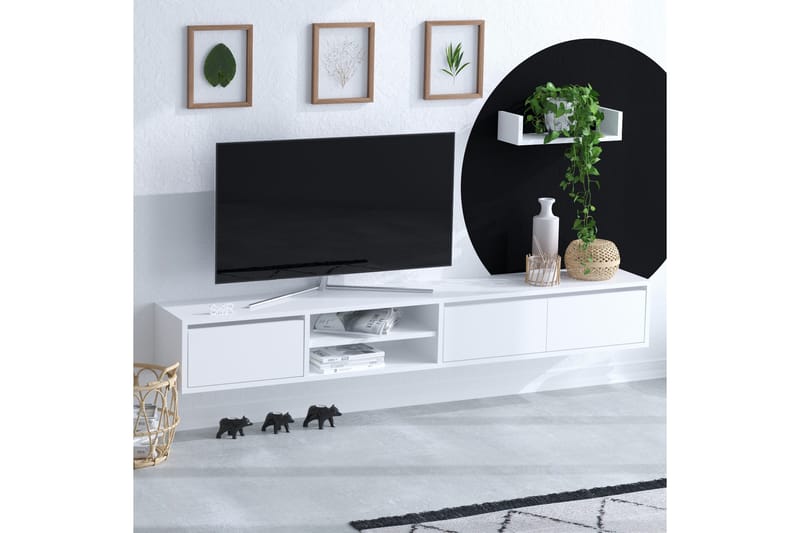 UKHAND Tv-möbelset 180x25 cm Vit - Tv-möbelset