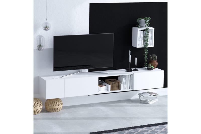 UKHAND Tv-möbelset 180x25 cm Vit - Tv-möbelset