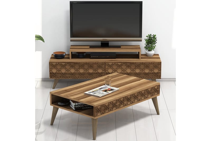 VARRED TV-Möbelset 140 cm Brun - Möbler - Vardagsrum - Tv-möbler & mediamöbler - Tv-möbelset