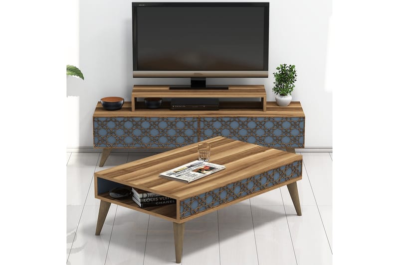 VARRED TV-Möbelset 140 cm Brun - Möbler - Vardagsrum - Tv-möbler & mediamöbler - Tv-möbelset