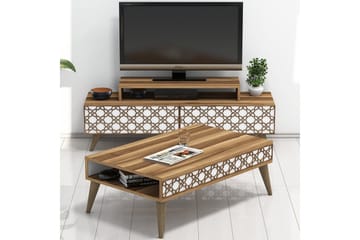 VARRED TV-Möbelset 140 cm Brun/Vit