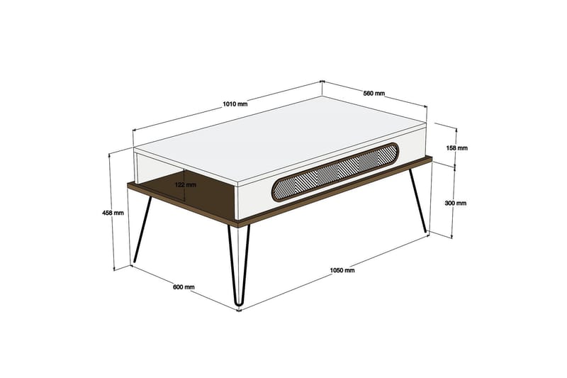 VARRED TV-Möbelset 145 cm Brun - Brun/Ek - Möbler - Vardagsrum - Tv-möbler & mediamöbler - Tv-möbelset