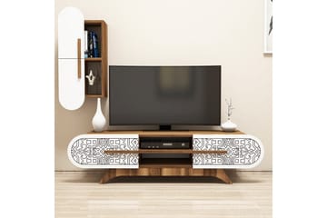 VARRED TV-Möbelset 145 cm Brun/Vit