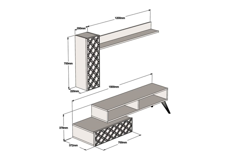 VARRED TV-Möbelset 150 cm Brun - Möbler - Vardagsrum - Tv-möbler & mediamöbler - Tv-möbelset