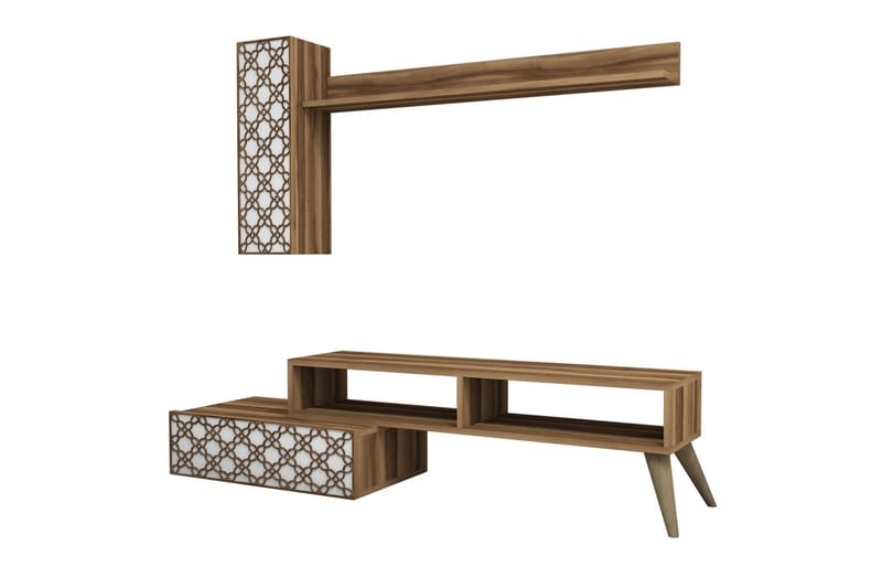 VARRED TV-Möbelset 150 cm Brun/Vit - Möbler - Vardagsrum - Tv-möbler & mediamöbler - Tv-möbelset