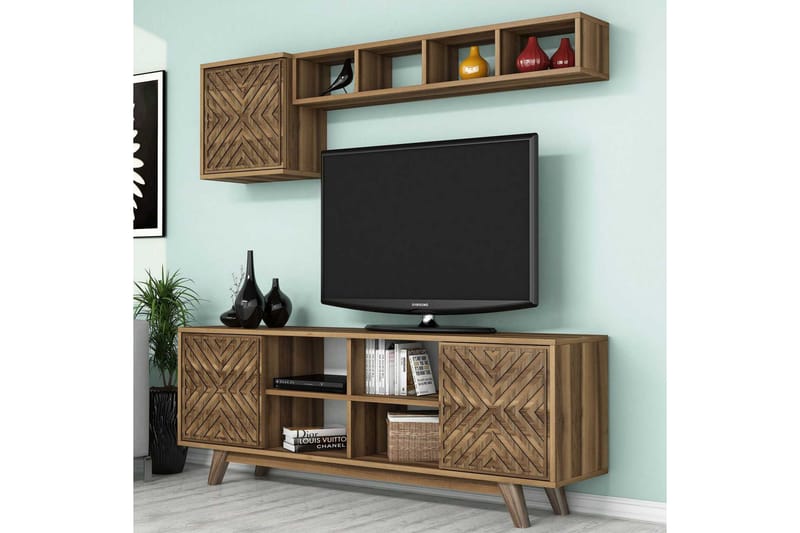 VARRED TV-Möbelset 160 cm Brun - Brun - Möbler - Vardagsrum - Tv-möbler & mediamöbler - Tv-möbelset
