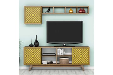 VARRED TV-Möbelset 160 cm Brun/Gul