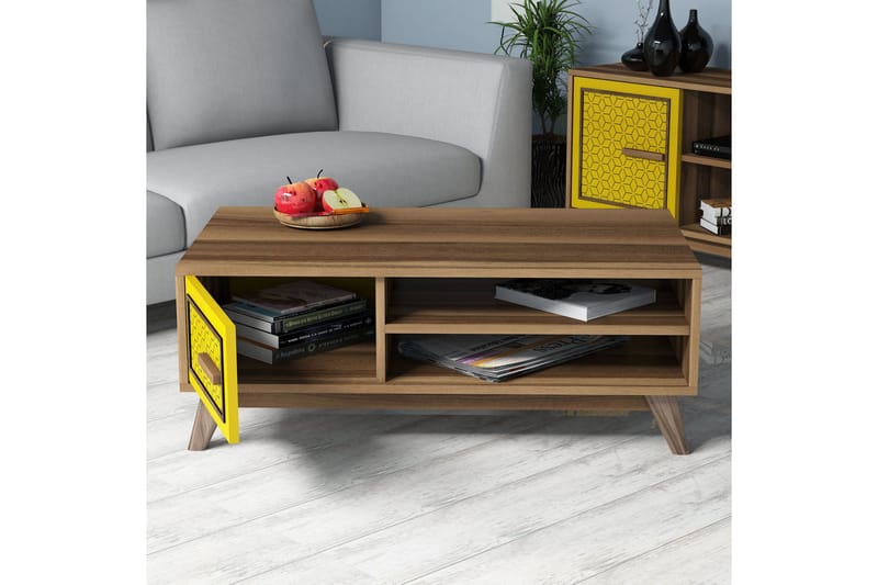 VARRED TV-Möbelset 160 cm Brun/Gul - Möbler - Vardagsrum - Tv-möbler & mediamöbler - Tv-möbelset