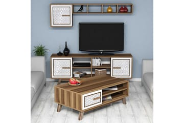 VARRED TV-Möbelset 160 cm Brun/Vit