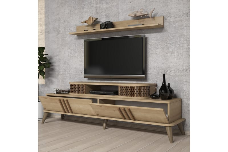 VARRED TV-Möbelset 168 cm Brun - Beige - Tv-möbelset