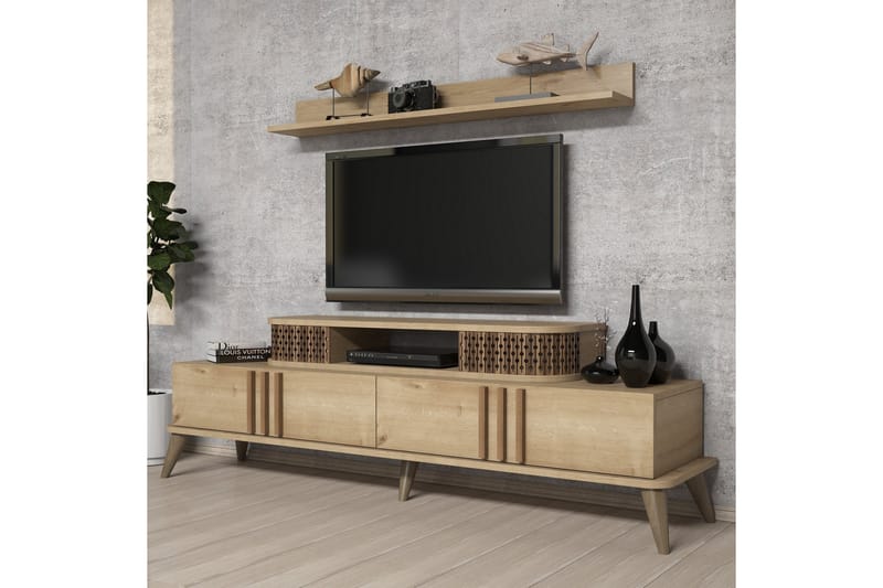 VARRED TV-Möbelset 168 cm Brun - Beige - Tv-möbelset