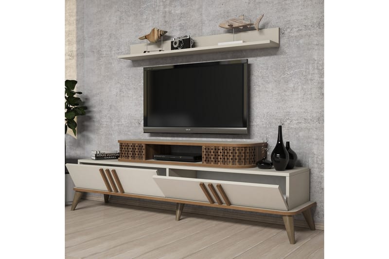 VARRED TV-Möbelset 168 cm Brun - Vit - Möbler - Vardagsrum - Tv-möbler & mediamöbler - Tv-möbelset