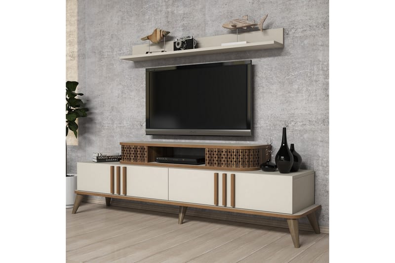 VARRED TV-Möbelset 168 cm Brun - Vit - Möbler - Vardagsrum - Tv-möbler & mediamöbler - Tv-möbelset