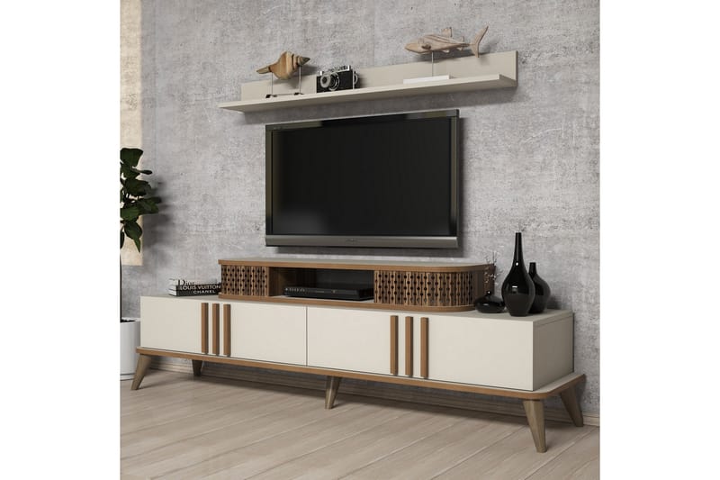 VARRED TV-Möbelset 168 cm Brun - Vit - Tv-möbelset