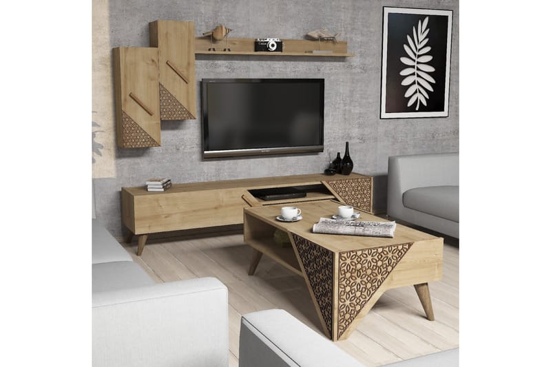 VARRED TV-Möbelset 180 cm Brun - Brun - Möbler - Vardagsrum - Tv-möbler & mediamöbler - Tv-möbelset